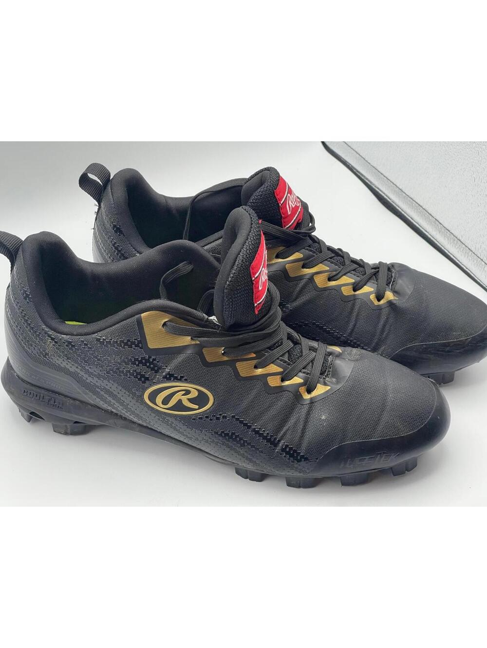 Rawlings Men's Black and Gold Athletic Cleats Size 11D